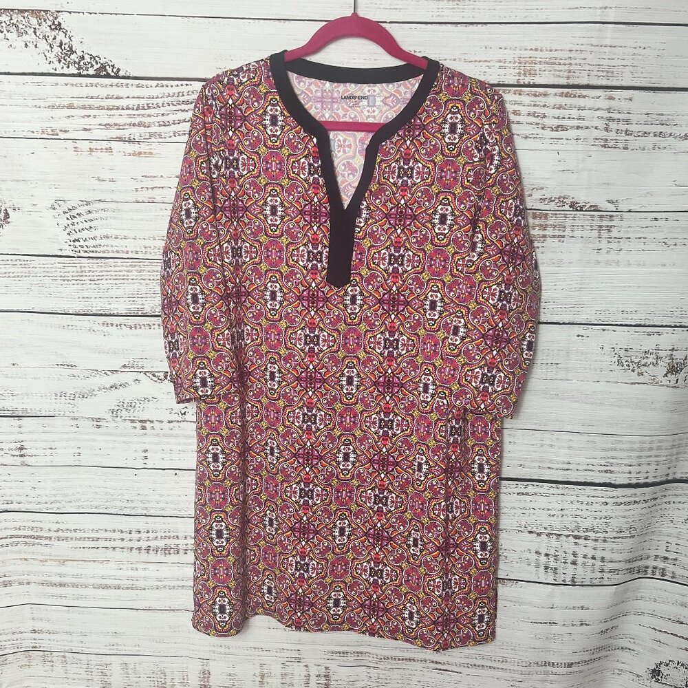 Land's End tunic dress with 3/4 sleeves size L/P